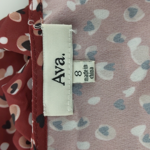 Ava Women's Top Size 8 Maroon Wrap 3/4 Ruffle Sleeves Peplum Tie-up Waist NEW - Picture 11 of 13